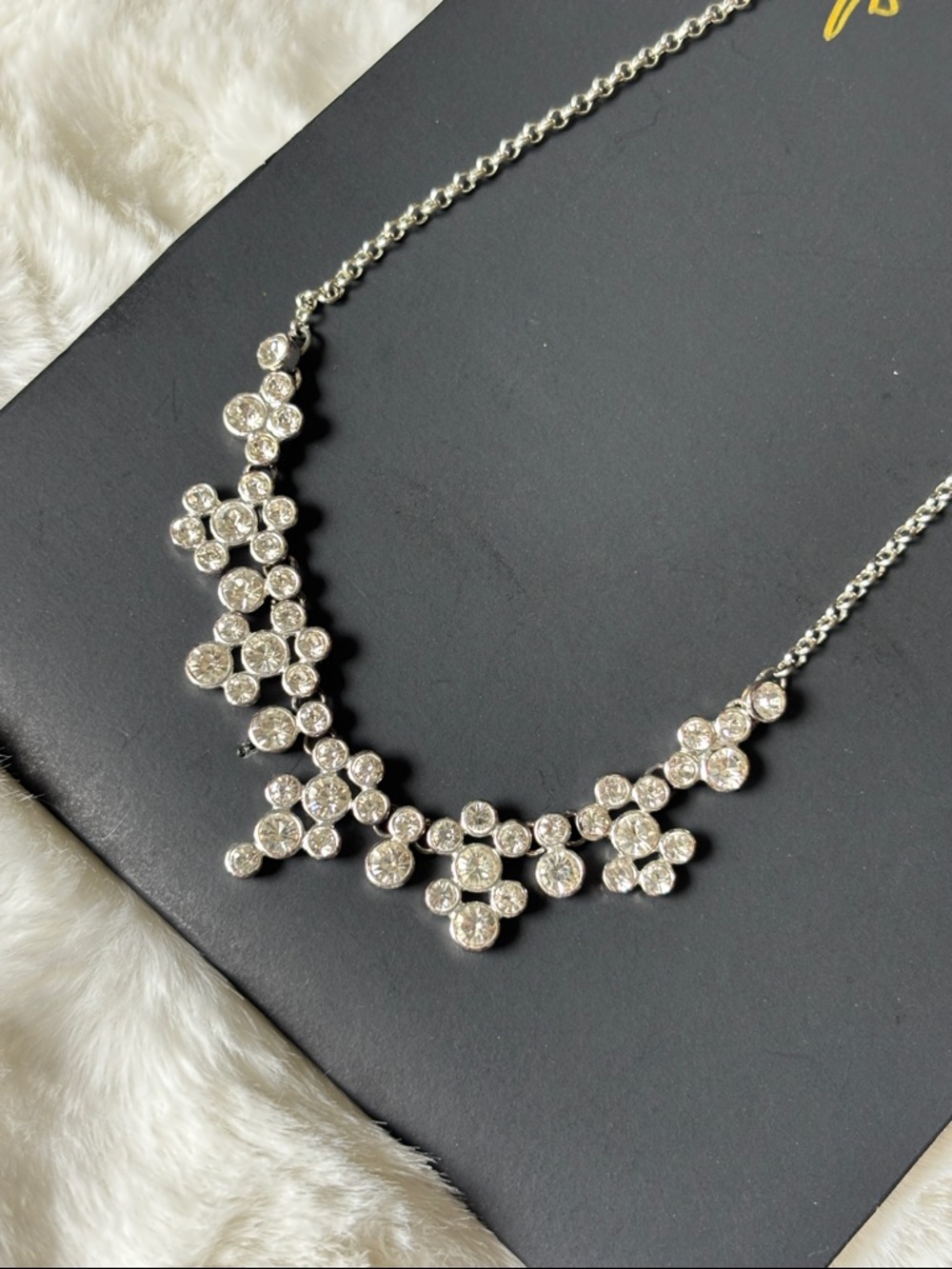Sparkling Silver and Crystal Statement Necklace